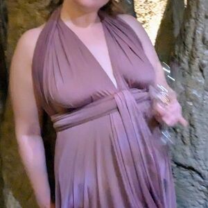 Knee Length Infinity Dress In Cinnamon Rose